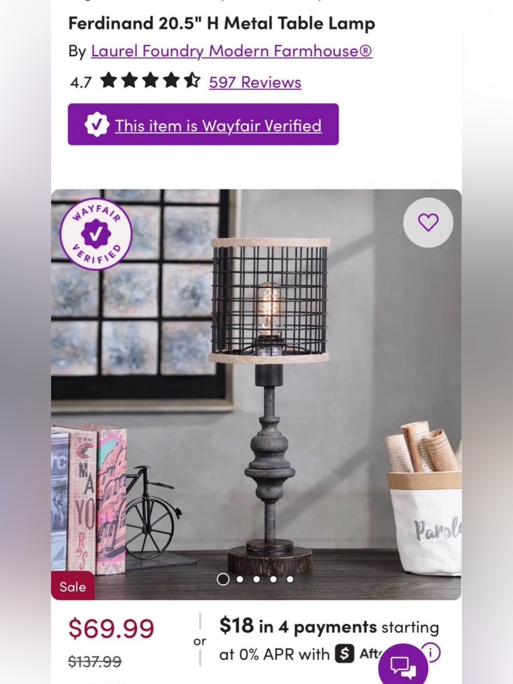 Two Laurel Foundry Modern Farmhouse Table Lamps NIB
